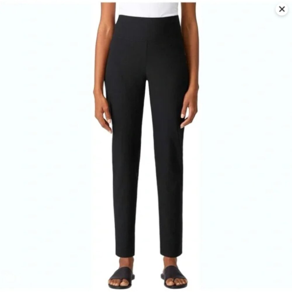 Eileen Fisher black viscose Pull on stretch pants (1521)